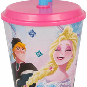 Bicchiere con Coperchio e Cannuccia 430 ml Frozen *