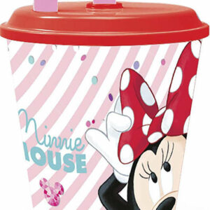 Bicchiere con Coperchio e Cannuccia Minnie 430 ml