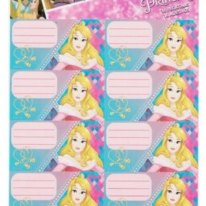 Etichette Libro Disney Principesse 8,5×4,5 cm confezione da 16 pezzi *