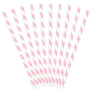 Cannucce in carta 19,5 cm Spirale Bianco e Rosa 10 pz *