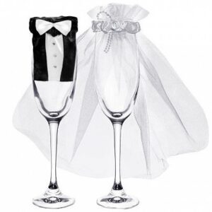 Vestitini per Bicchieri Flute – Abito Sposo e Sposa *