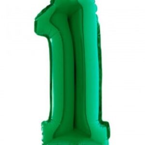 Palloncino Mylar 36 cm Verde Numero 1*