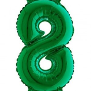 Palloncino Mylar 36 cm Verde Numero 8*