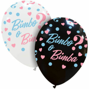 Palloncini in Lattice Bianchi con stampa Bimbo o Bimba? 100 pz*