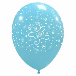 Palloncino in lattice 12” 30 cm Azzurro con stampa It’s a boy 100 pz *