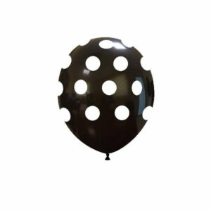 Palloncini in lattice 5” 13 cm Nero con pois Bianchi 100 pz*