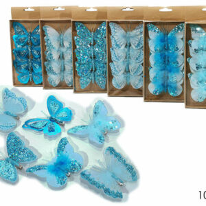 Set 4 Farfalle con Molletta 10 cm Blu – colori assortiti *