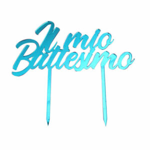 Cake Topper Il Mio Battesimo Azzurro in Plexiglas *