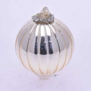 Sfera in Vetro Argento con decori diametro 10 cm *