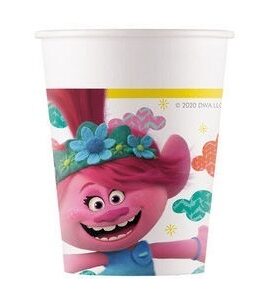 Bicchieri carta 200 ml Trolls 2 8 pezzi *