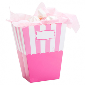 Party Box 8,5x10x19 cm Righe Rosa 2 pezzi *