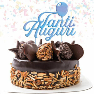 Cake Topper Tanti Auguri blu *