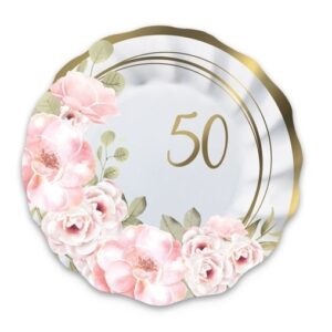 Piatti in carta 20 cm 50°Anniversario Floral 8 pezzi *