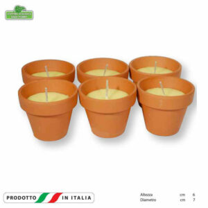 Vasetti in terracotta ala Citronella 50 grammi 6 pezzi *