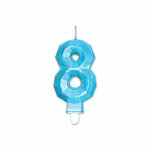 Candelina Diamant Blu Metal 9 cm numero 8 *