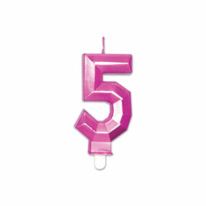 Candelina Diamant Fucsia Metal 9 cm numero 5 *