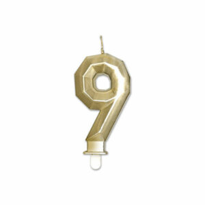 Candelina Diamant Oro Metal 9 cm numero 9 *