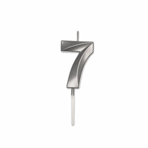 Candelina Prestige Argento Metal 9 cm numero 7 *