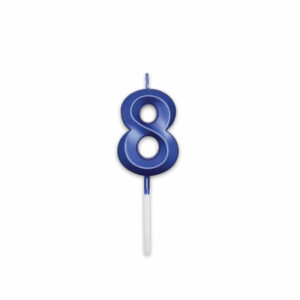 Candelina Prestige Blu Metal 9 cm numero 8 *