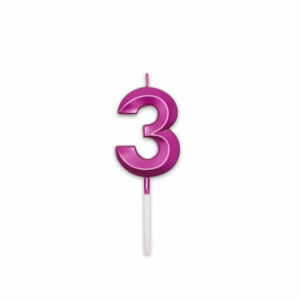 Candelina Prestige Fucsia Metal 9 cm numero 3 *