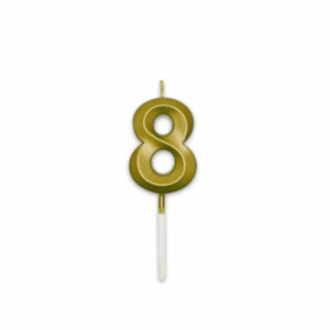 Candelina Prestige Oro Metal 9 cm numero 8 *