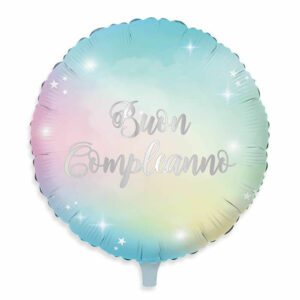 Palloncino Mylar 45 cm Buon Compleanno Soft Rainbow *