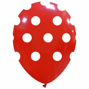 Palloncini in lattice 12” 30 cm Rosso con pois bianchi 100 pezzi *