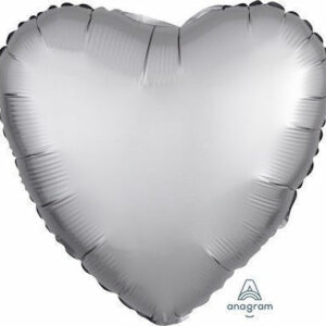 Palloncino Mylar 17″ 42 cm Cuore Satinato Platino