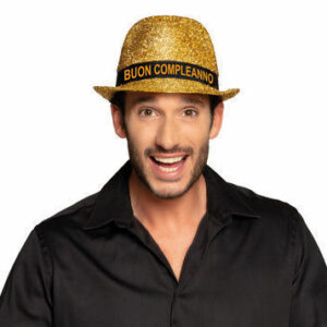 Cappello Buon Compleanno Oro *