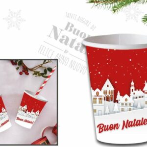 Bicchieri in carta Buon Natale 10 pezzi *