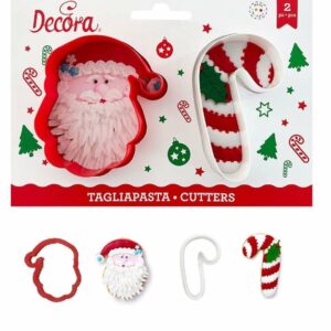 Set 2 Tagliapasta Babbo Natale e Candy Cane *