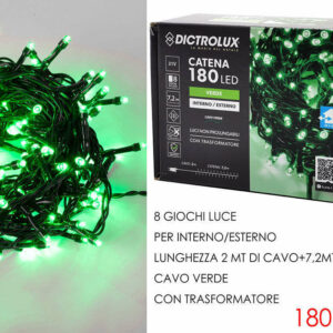 Serie Luci 180 LED Verde Uso Esterno programmabili *