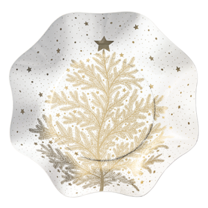 Piatti in carta fondi 22 cm Golden Tree 8 pezzi *