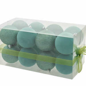 Box 16 sfere 8 cm Tiffany Glitter e velluto *