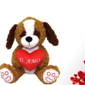 Peluche 25 cm Cane con cuore *