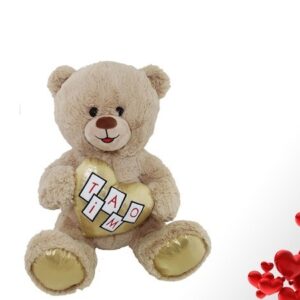 Peluche 25 cm Orso con cuore Oro *