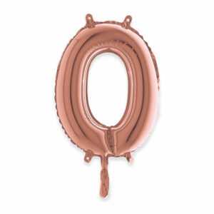 Palloncino Mylar 36 cm Rosa Gold numero 0 *