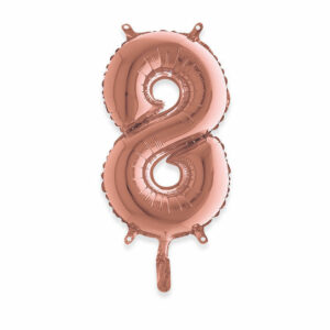 Palloncino Mylar 36 cm Rosa Gold numero 8 *