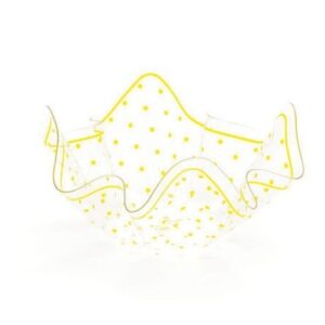 Porta Confetti Trasparente con Decorazioni Pois Giallo 22,5×12 cm *