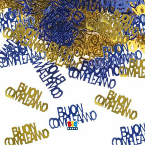 Coriandoli in plastica 15 grammi Buon Compleanno Blu Gold *