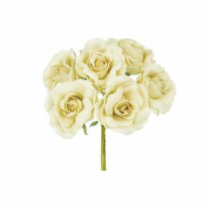 Fiore Rosa Singola Beige – Mazzetto da 6 Rose diametro 5 cm *