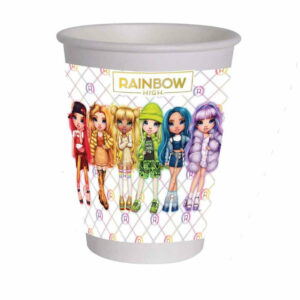 Bicchieri in carta 255 ml Rainbow High 8 pezzi *