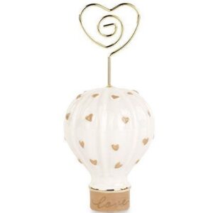 Segnaposto Mongolfiera cuori Beige 11 cm *