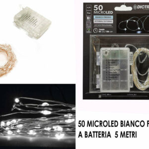 Catena 50 MicroLed Bianco Freddo con timer uso esterno *