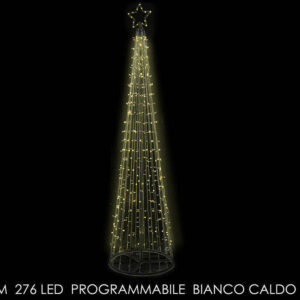 Albero Cono 276 Led Bianco Caldo 2 metri *