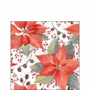 Tovaglioli 25×25 cm Poinsettia And Berries 20 pezzi *