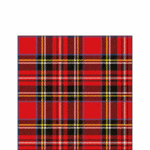 Tovaglioli 25×25 cm Scottish Red 20 pezzi *