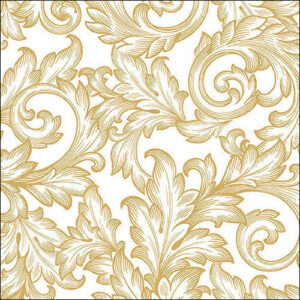 Tovaglioli 33×33 cm Baroque Gold/White 20 pezzi *