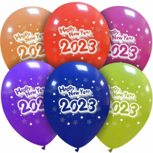 Palloncini in lattice 12” 30 cm Happy New Year 2023 100 pezzi *