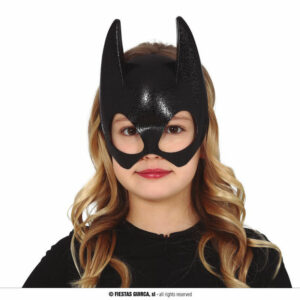 MEZZA MASCHERA PIPISTRELLO NERO PER BAMBINI IN PVC*